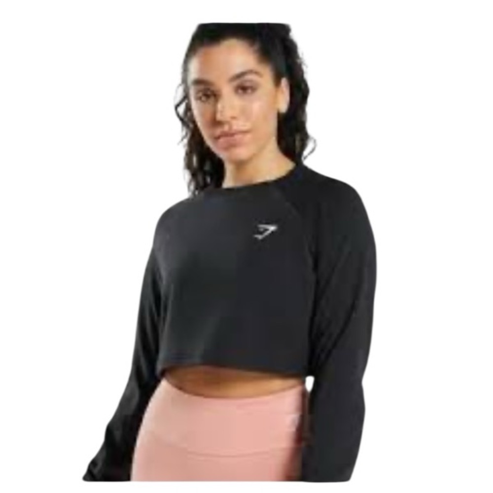 Jim shark Black long sleeves Crop Top size medium
